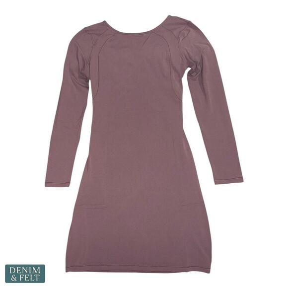 Lululemon All Yours Long Sleeve Bodycon Dress Purple Peekaboo Back Size 4 - Picture 2 of 13